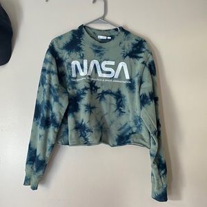 Tie Dye NASA Cropped Sweatshirt